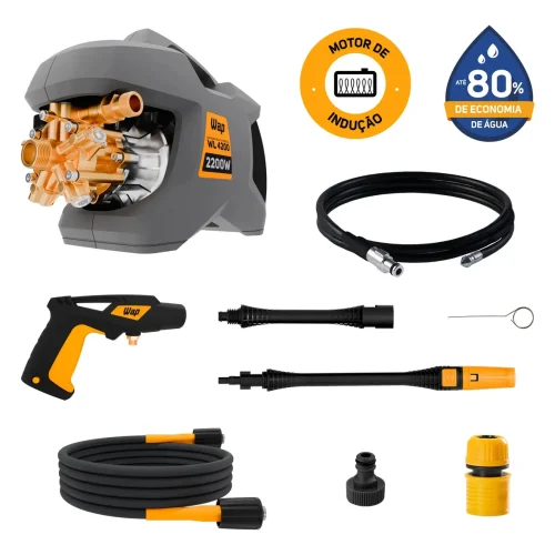 Lavadora e Desobstruidora de Alta Pressão WAP WL 4200 Ultra 5 Pistões 2200w 1305psi 510l/h Com Jato Regulável e Motor de Indução 127V