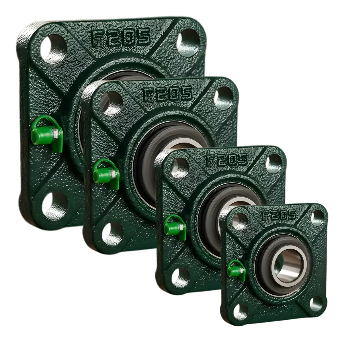 Kit 04 Peça Ucf 205 Mancal Quadrado Rolamento Para Eixo 25mm