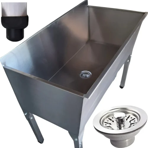 Tanque Industrial Inox Reforçado Alta Resistência 75x54x88cm Prata