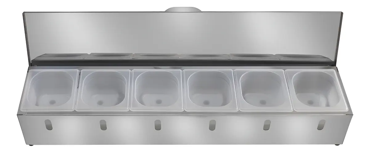 Condimentadora Aisa do Brasil Refrigerada Inox 6 Cubas 1,6L