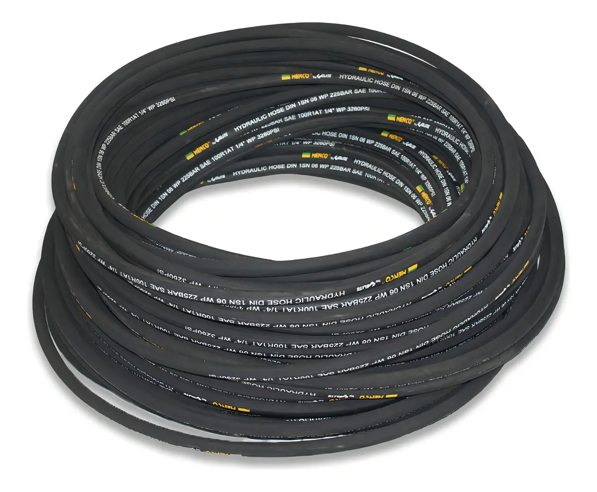 Mangueira Hidráulica Alta Pressão 50m Menco 3275psi 1/4 Pol Preto