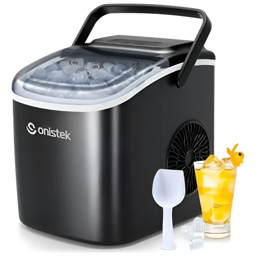 Máquina de Gelo Onistek Ajustável Preto 12kg/dia Portátil Alça Transporte
