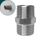 Niple Sextavado Duplo de 1/2″ em Aço Inox 304 para Conexão Hidráulica Dona D.cor