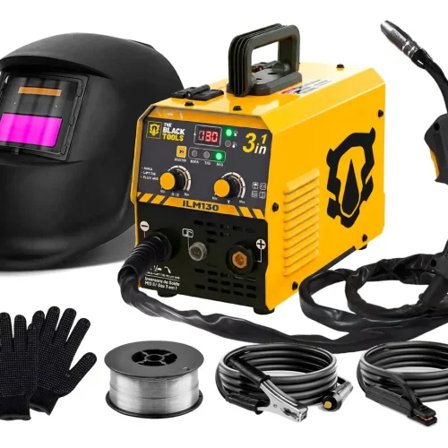 Maquina Inversora De Solda Mig Sem Gás 130a 3 Em 1 Tig Lift Com Acessórios Amarelo The Black Tools