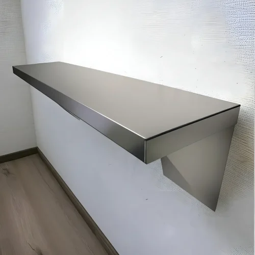 Prateleira Industrial de Inox para Lanchonete e Restaurante Cinza 80x23cm