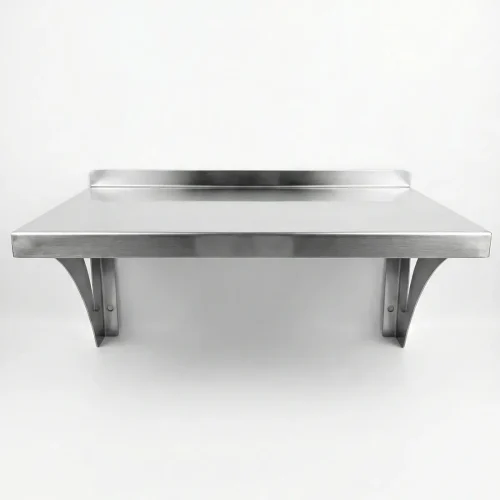 Prateleira Inox Suspensa Cozinha Parede Industrial 40x26cm
