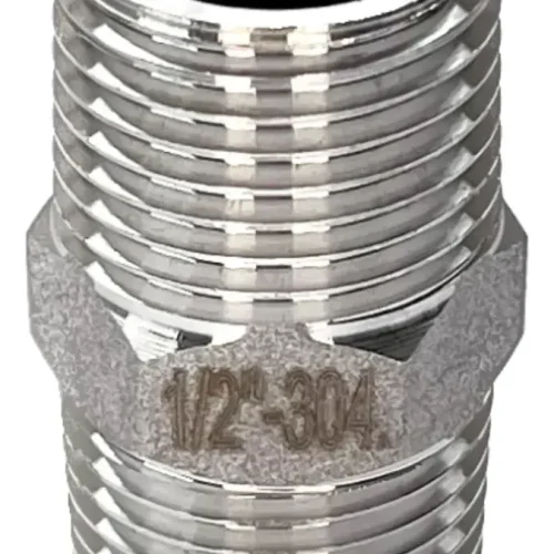 Conexão Niple 1/2 Aço Inox 304 Duplo Sextavado