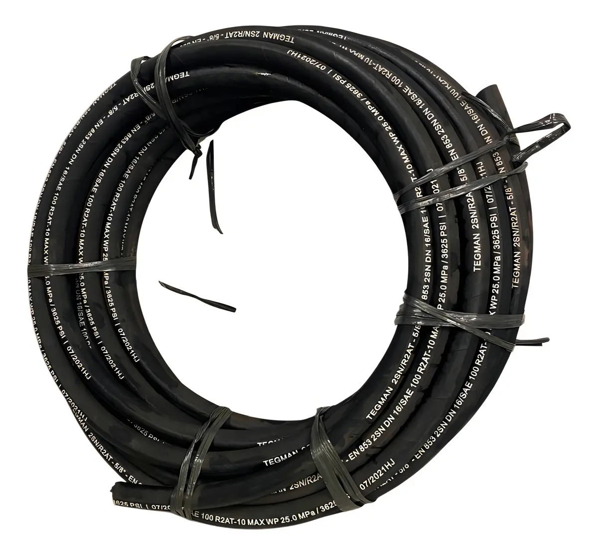 Mangueira Hidráulica 5/8 R2at 2 Trama Aço Alta Pressão 10mt Cor Preto