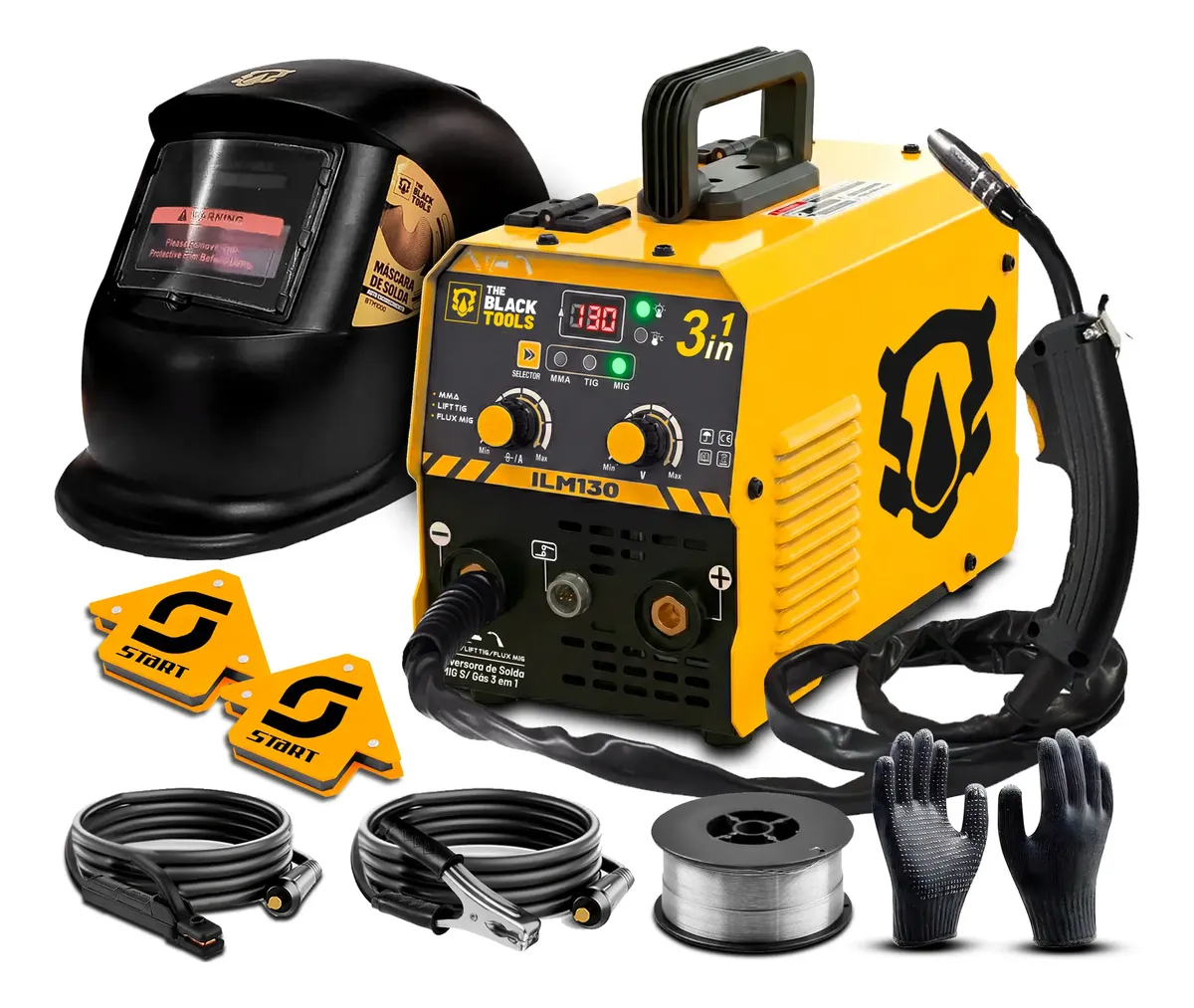 Maquina De Solda Multiprocessos Mig 130a 220v Tig Acessórios