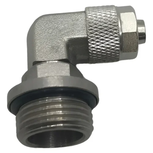 Conexão Pneumática Cotovelo Metálico Dois Toques 6mm X R 1/4