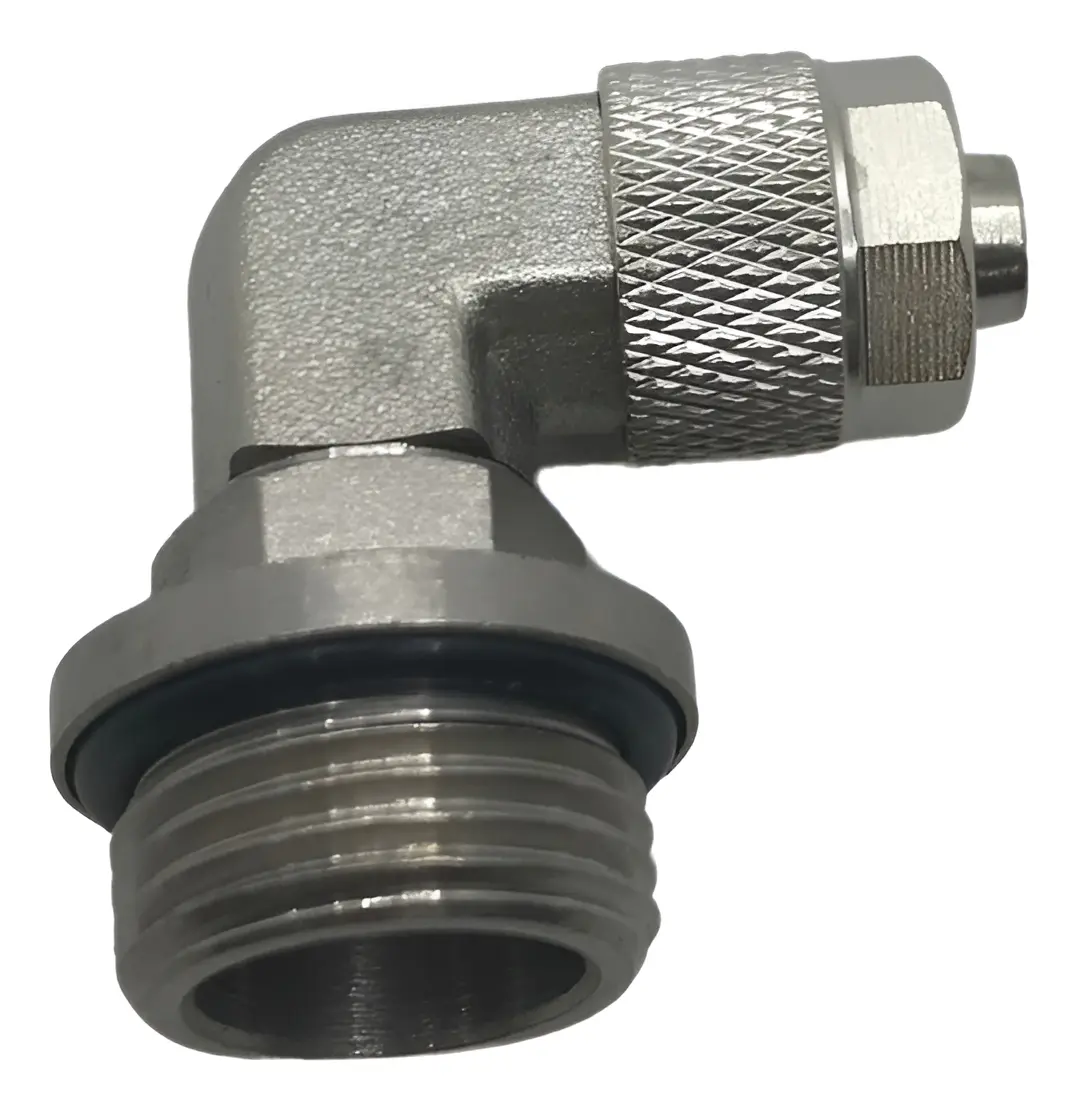 Conexão Pneumática Cotovelo Metálico Dois Toques 6mm X R 1/4