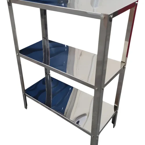 Estante Aço Inox Nc 60x27cm 3 Prateleiras 80cm Altura