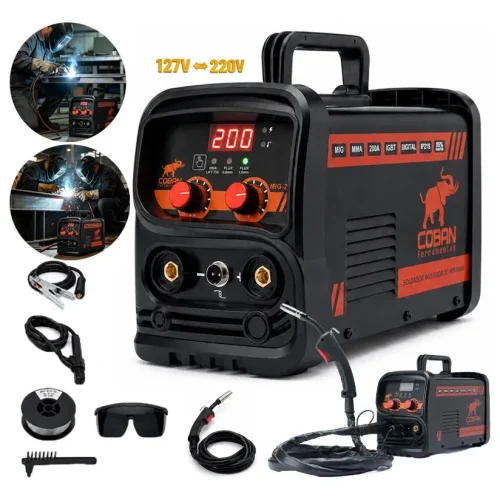 Máquina De Solda Mig 200a Bivolt Mma Eletrodo Tig Lift Smart Preto
