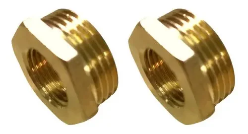 2 Peças - Bucha Redução Conexão Latão 3/8 X 1/4 Rosca Bsp
