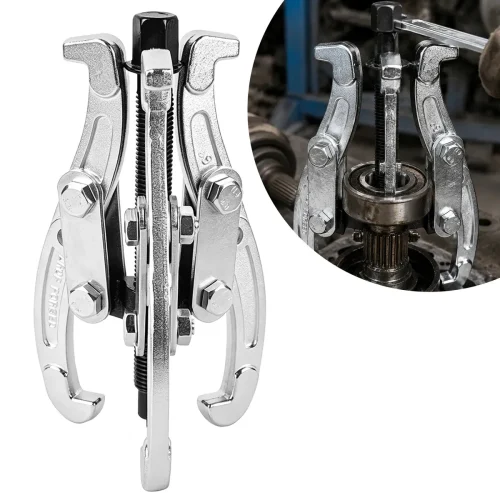 Saca Rolamentos E Polia 6 Polegadas 150mm 3 Garras Aço Forjado Extrator De Rolamentos Saca Polia Ferramenta Automotiva Profissional Oficina Mecânica Extrator De Polia Sacador Coletores Resistente