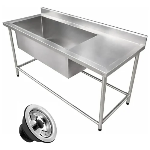 Pia Inox 120x60 Bancada Mesa Tanque Cuba Grande 90x45x40