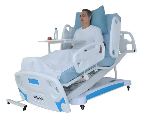 Cama Hospitalar Poltrona Elétrica 8 Movimentos Bond com Colchão e Mesa