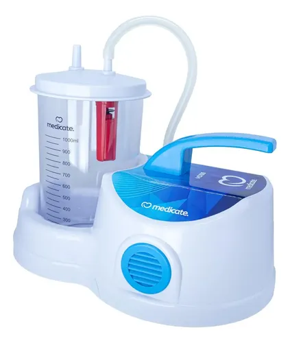 Aspirador de Secreção Cirúrgico Portátil 1 L Medicate MD100 Bivolt