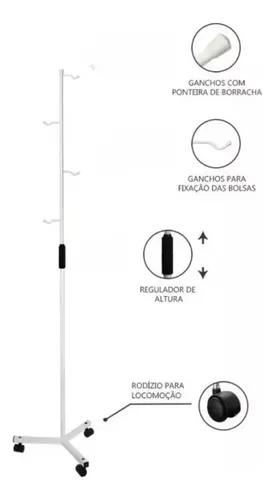 Suporte de Soro com Regulagem de Altura e Rodízios Supra Steel