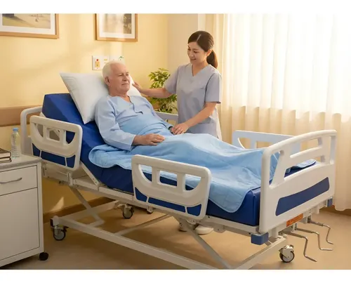 Cama Hospitalar Manual 7 Movimentos com Elevação de Altura e Colchão
