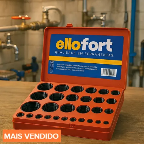 Kit Anel O-Ring NBR 419 Peças Milimétrico com Maleta Ellofort