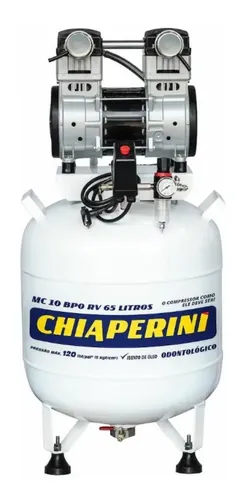 Motocompressor Odontológico Chiaperini 65 L 120 PSI Isento de Óleo